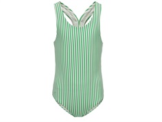 Kids ONLY kelly green/cloud dancer striped swimsuit